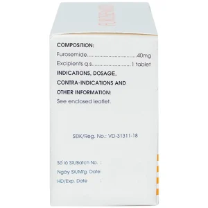Thuốc Furosemide Mekophar điều trị phù, tăng huyết áp (10 vỉ x 30 viên)