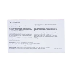 Thuốc Galvus Met 50mg/850mg Novartis hỗ trợ điều trị đái tháo đường típ 2 (6 vỉ x 10 viên)