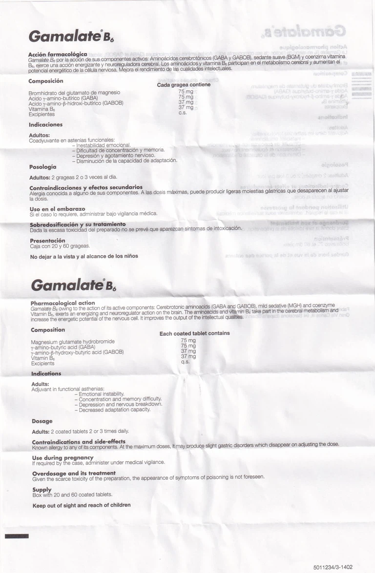 Thuốc Gamalate B6 Ferrer điều trị suy nhược thần kinh chức năng (2 vỉ x 10 viên)