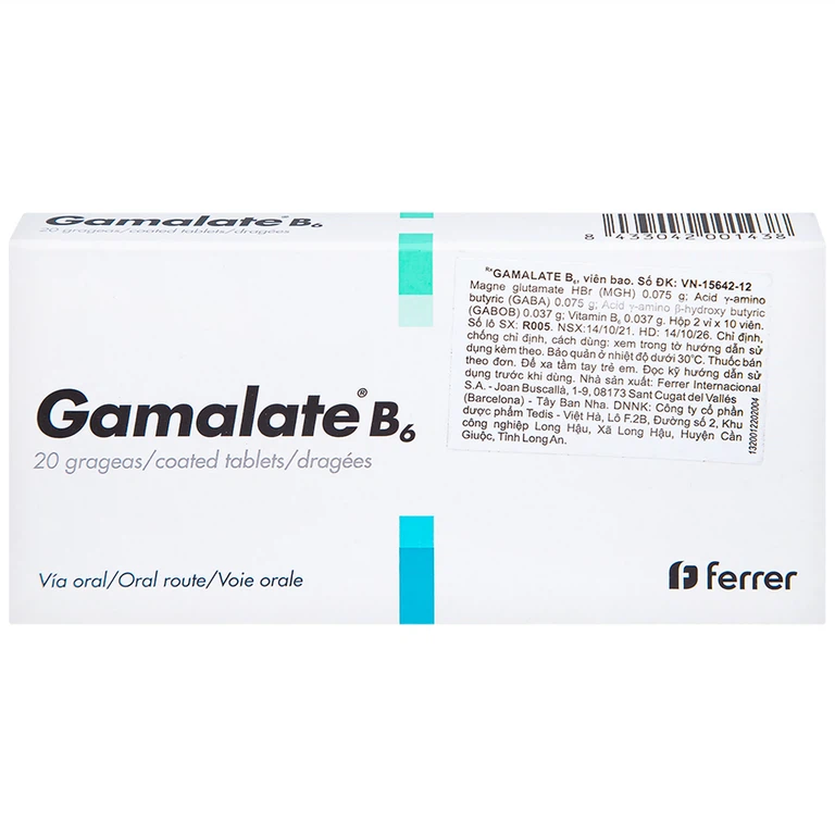 Thuốc Gamalate B6 Ferrer điều trị suy nhược thần kinh chức năng (2 vỉ x 10 viên)