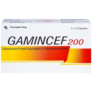 Thuốc Gamincef 200 Maxim điều trị viêm phổi, viêm phế quản, viêm họng (2 vỉ x 10 viên)