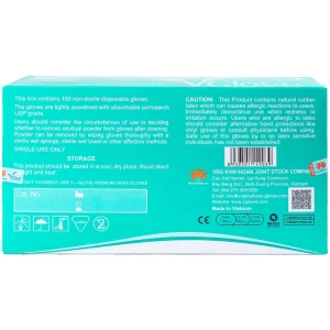 Găng tay cao su y tế trơn có bột VGlove Size M (10 hộp x 100 chiếc)