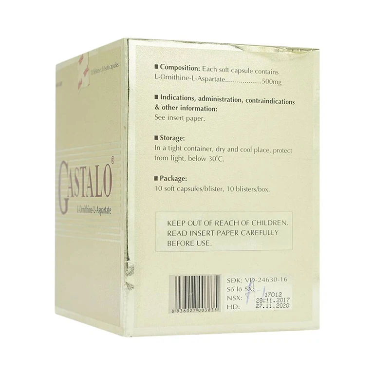 Thuốc Gastalo Phil điều trị tăng Ammoniac huyết trong bệnh gan cấp và mãn tính (10 vỉ x 10 viên)