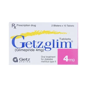 Thuốc Getzglim 4mg Getz điều trị đái tháo đường típ 2 (2 vỉ x 10 viên)