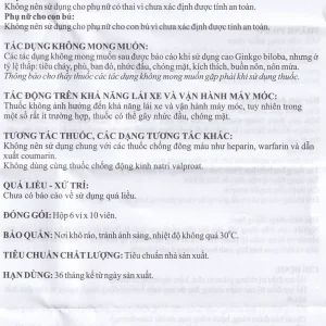 Thuốc Ginknex 80mg Davipharm hỗ trợ điều trị chứng giảm trí nhớ, kém tập trung tư tưởng (6 vỉ x 10 viên)