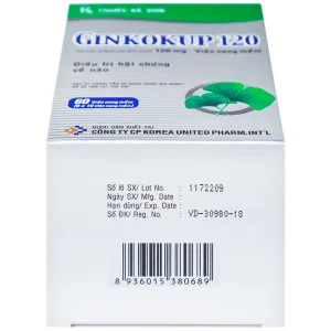 Thuốc Ginkokup 120 United điều trị bệnh sa sút trí tuệ, kể cả bệnh Alzheimer (6 vỉ x 10 viên)