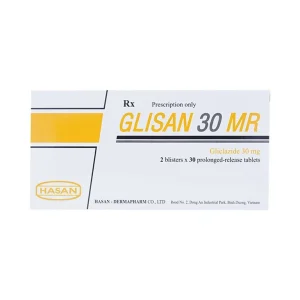 Thuốc Glisan 30 MR Hasan điều trị đái tháo đường típ 2 (2 vỉ x 30 viên)