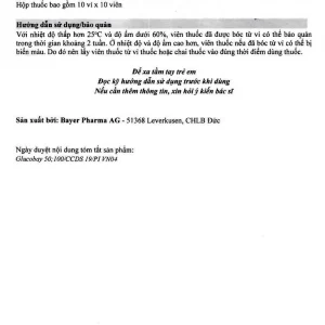 Thuốc Glucobay 50 điều trị kết hợp chế độ ăn kiêng cho bệnh nhân đái tháo đường (10 vỉ x 10 viên)