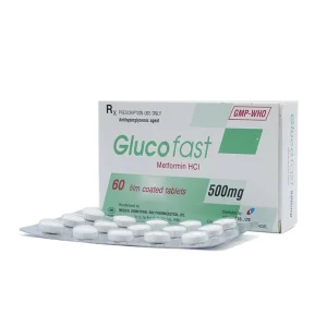 Thuốc Glucofast 500mg Mebiphar điều trị tiểu đường típ 2 (4 vỉ x 15 viên)