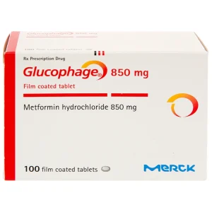 Thuốc Glucophage 850mg Merck điều trị đái tháo đường típ 2 (5 vỉ x 20 viên)