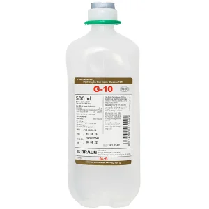 Dung dịch Glucose 10% Braun điều trị thiếu hụt hydrat carbon và dịch (10 chai x 500ml)