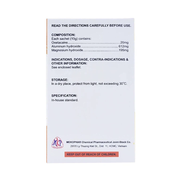 Hỗn dịch uống Glumarix 10g Mekophar điều trị triệu chứng tăng tiết acid dịch vị, khó chịu dạ dày (20 gói)
