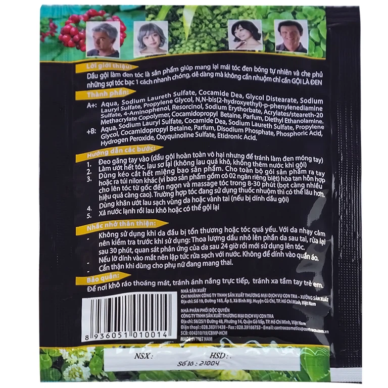 Gội là đen Matrix giúp mái tóc đen tự nhiên, che phủ tóc bạc (10 gói x 25ml)