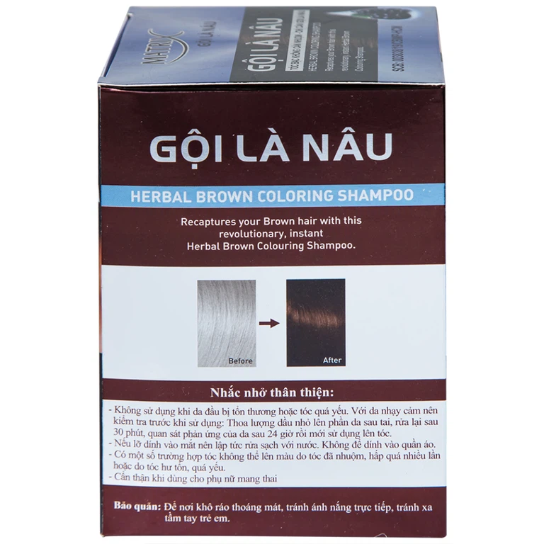 Gội là nâu Matrix làm thay đổi màu tóc, che phủ tóc bạc (10 gói x 30ml)