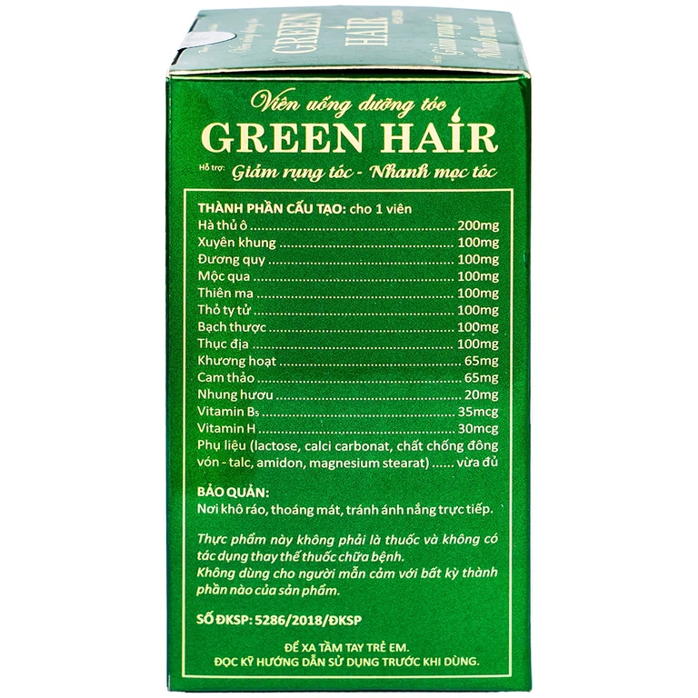 Viên uống Green Hair Hoa Sen bổ huyết, bổ sung dưỡng chất nuôi dưỡng tóc (60 viên)