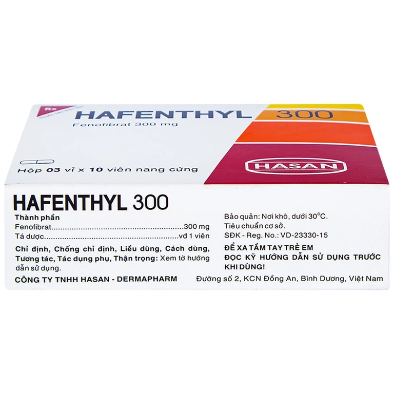 Thuốc Hafenthyl 300 Hasan điều trị rối loạn lipoprotein huyết (3 vỉ x 10 viên)