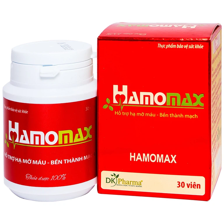 Viên uống Hamomax DK Pharma hỗ trợ hạ mỡ máu, bền thành mạch (30 viên)
