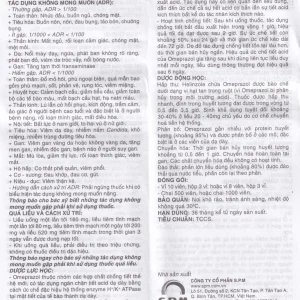 Thuốc Helinzole 20mg SPM điều trị viêm loét dạ dày, tá tràng (3 vỉ x 8 viên)