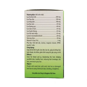 Viên uống Herba Hair Kingphar hỗ trợ bồi bổ khí huyết, làm đen râu tóc (60 viên)