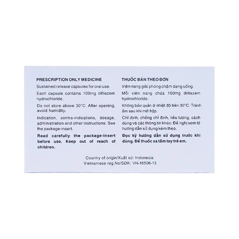 Thuốc Herbesser R100 điều trị tăng huyết áp vô căn, đau thắt ngực ổn định (10 vỉ x 10 viên)