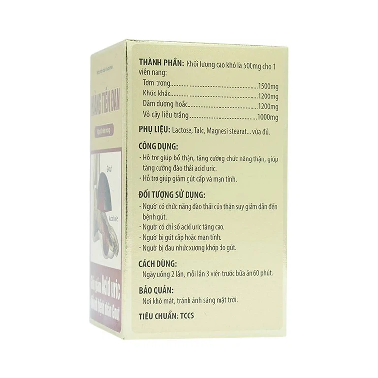 Viên uống Hoàng Tiên Đan hỗ trợ giảm acid uric đối với bệnh nhân gout (60 viên)
