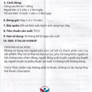 Viên uống Hoạt Huyết Minh Não Khang hỗ trợ hoạt huyết, giảm đau đầu, chóng mặt, mất ngủ (3 vỉ x 10 viên)