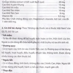 Viên uống Hoạt Huyết Minh Não Khang hỗ trợ hoạt huyết, giảm đau đầu, chóng mặt, mất ngủ (3 vỉ x 10 viên)