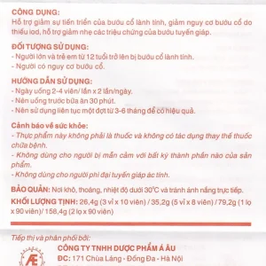 Viên uống Ích Giáp Vương Á Âu hỗ trợ giảm sự tiến triển của bướu cổ lành tính (3 vỉ x 10 viên)