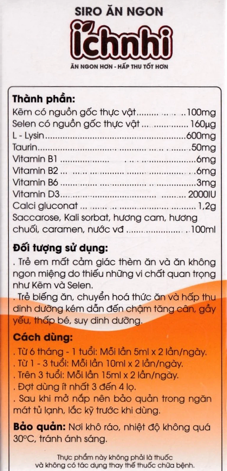 Siro ăn ngon Íchnhi Nam Dược bổ sung vi chất dinh dưỡng, cải thiện chứng biếng ăn cho trẻ (100ml)