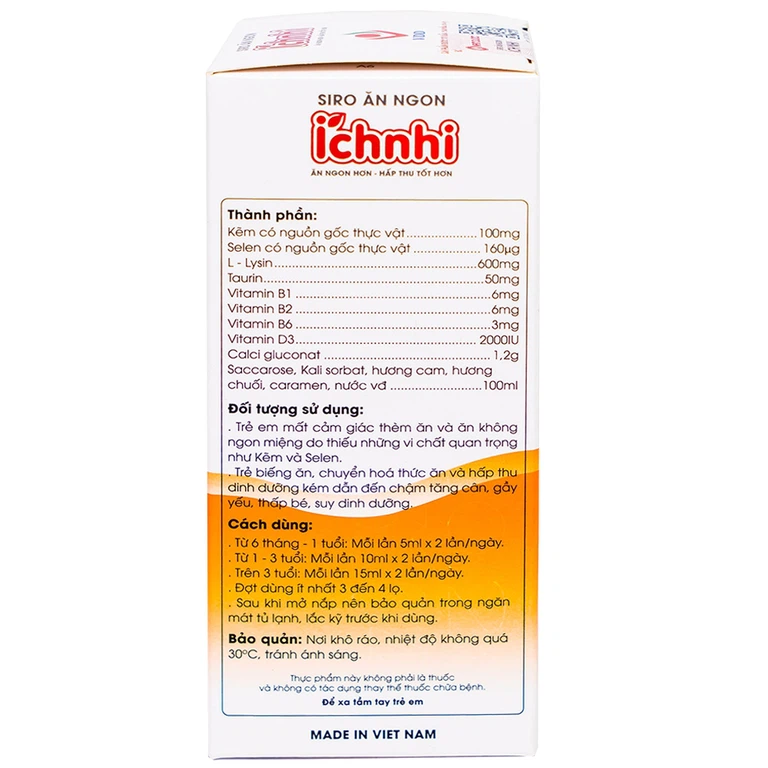 Siro ăn ngon Íchnhi Nam Dược bổ sung vi chất dinh dưỡng, cải thiện chứng biếng ăn cho trẻ (100ml)
