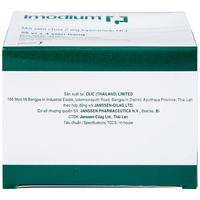 Thuốc Imodium 2mg Janssen điều trị tiêu chảy cấp (25 vỉ x 4 viên)