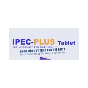 Thuốc Ipec-Plus Aristopharma điều trị thiếu sắt, acid folic và kẽm (3 vỉ x 10 viên)