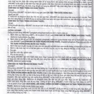 Viên nén Janumet 50mg/500mg MSD điều trị đái tháo đường típ 2 (4 vỉ x 7 viên)