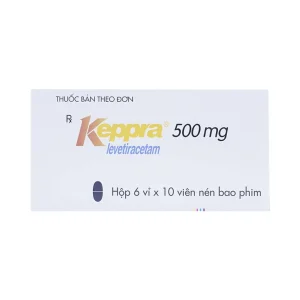 Viên nén Keppra 500mg GSK điều trị các cơn động kinh cục bộ (6 vỉ x 10 viên)