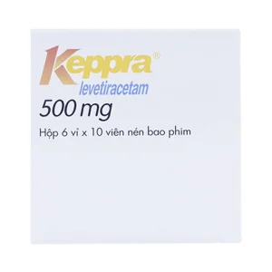 Viên nén Keppra 500mg GSK điều trị các cơn động kinh cục bộ (6 vỉ x 10 viên)