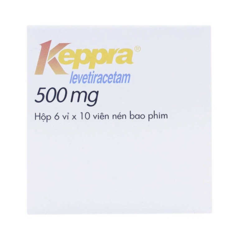 Viên nén Keppra 500mg GSK điều trị các cơn động kinh cục bộ (6 vỉ x 10 viên)