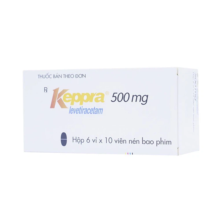 Viên nén Keppra 500mg GSK điều trị các cơn động kinh cục bộ (6 vỉ x 10 viên)