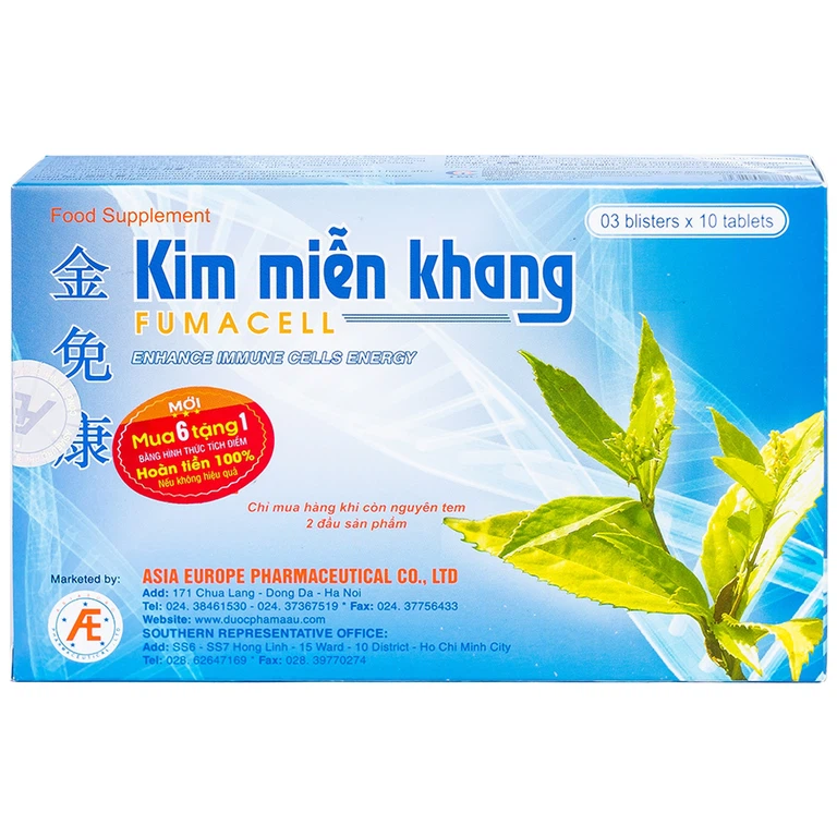Viên uống Kim Miễn Khang IMC tăng cường năng lượng cho tế bào miễn dịch (3 vỉ x 10 viên)