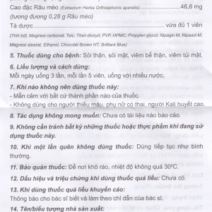 Viên nén Kimraso Forifarm điều trị sỏi thận, sỏi mật, viêm bể thận, viêm túi mật (60 viên)