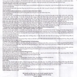 Thuốc Klavunamox 625mg Atabay điều trị nhiễm khuẩn đường hô hấp, da và mô mềm (3 vỉ x 5 viên)