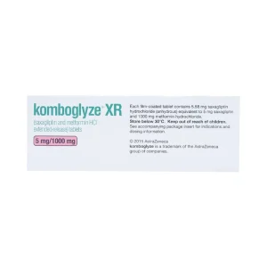 Viên nén Komboglyze XR 5mg/1000mg AstraZeneca hỗ trợ kiểm soát đường huyết (4 vỉ x 7 viên)