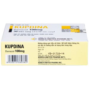 Viên nang cứng Kupdina 100mg Korea United Pharm điều trị đau trong lạc nội mạc tử cung, u xơ tuyến vú (3 vỉ x 10 viên)
