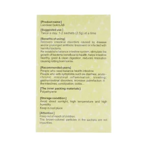 Men vi sinh Lacclean Gold Lab điều trị rối loạn đường ruột do bệnh lý hoặc kháng sinh kéo dài (30 gói)