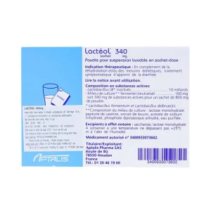 Bột pha hỗn dịch uống Lactéol 340mg điều trị tiêu chảy (10 gói)