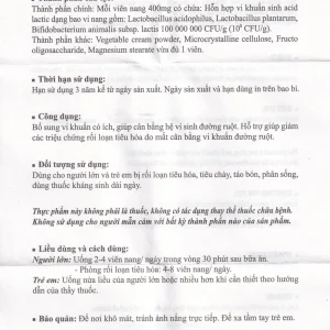 Viên uống Lactomin Novarex bổ sung vi khuẩn có ích, giúp tái lập cân bằng hệ vi sinh đường ruột (6 vỉ x 10 viên)