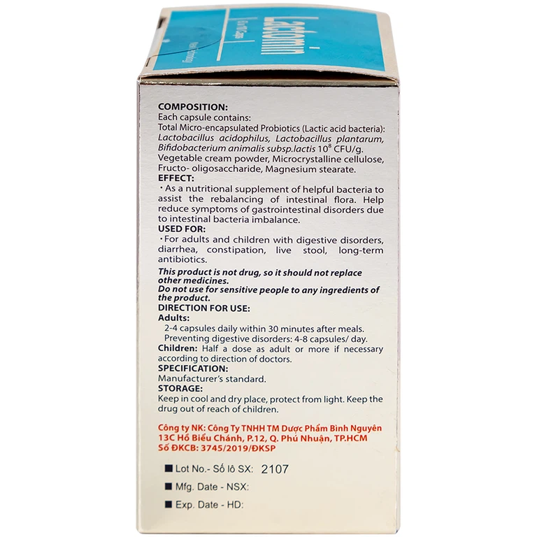 Viên uống Lactomin Novarex bổ sung vi khuẩn có ích, giúp tái lập cân bằng hệ vi sinh đường ruột (6 vỉ x 10 viên)