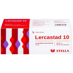 Viên nén Lercastad 10 Stella điều trị tăng huyết áp nguyên phát từ nhẹ đến trung bình (6 vỉ x 10 viên)