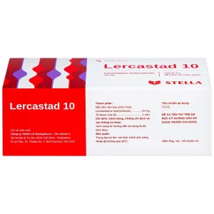 Viên nén Lercastad 10 Stella điều trị tăng huyết áp nguyên phát từ nhẹ đến trung bình (6 vỉ x 10 viên)