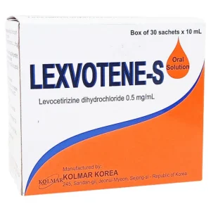 Dung dịch Lexvotene-S 0.5mg/mL Kolmar Korea điều trị viêm mũi dị ứng, hắt hơi, chảy nước mũi (30 gói x 10ml)