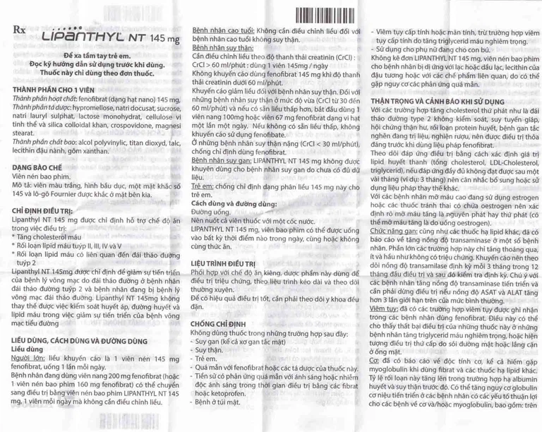 Thuốc Lipanthyl NT 145mg Abbott hỗ trợ giảm cholesterol máu và tiến triển bệnh võng mạc đái tháo đường (3 vỉ x 10 viên)